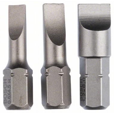 Набор из 3 насадок-бит Extra Hart (S) S 0,6x4,5; S 0,8x5,5; S 1,2x8,0 Bosch 2607001750