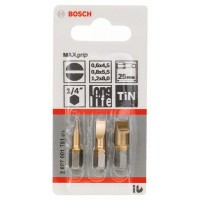 Набор из 3 насадок-бит Max Grip (S) S 0,6x4,5; S 0,8x5,5; S 1,2x8,0; 25 мм Bosch 2607001751