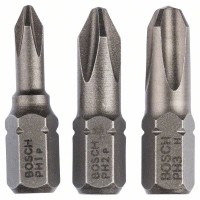 Набор из 3 насадок-бит Extra Hart (PH) PH1; PH2; PH3; 25 мм Bosch 2607001752