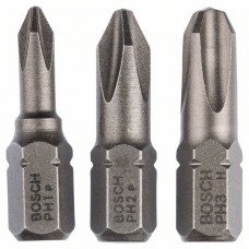 Набор из 3 насадок-бит Extra Hart (PH) PH1; PH2; PH3; 25 мм Bosch 2607001752