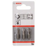 Набор из 3 насадок-бит Extra Hart (PZ) PZ1; PZ2; PZ3; 25 мм Bosch 2607001753