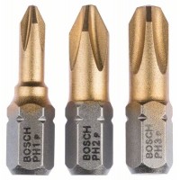 Набор из 3 насадок-бит Max Grip (PH) PH1; PH2; PH3; 25 мм Bosch 2607001754