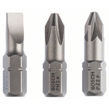 Набор из 3 насадок-бит Extra Hart (смешанный) S 1,0x5,5; PH2; PZ2; 25 мм Bosch 2607001766