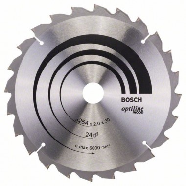 Пильный диск Optiline Wood 254x30x2,0 мм, 24 Bosch 2608640434