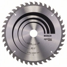 Пильный диск Optiline Wood 254 x 30 x 2,8 mm, 40 Bosch 2608640443