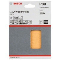Шлифлист C470, в упаковке 10шт. 115x107 мм, 80 Bosch 2608607457