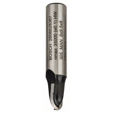 Галтельная фреза 8 мм, R1 4 мм, D 8 мм, L 9,2 мм, G 40 мм Bosch 2608628367