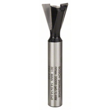 Пазовая фреза 8 мм, D1 14 мм, L 14 мм, G 55 мм, 15° Bosch 2608628408