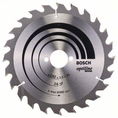 Пильный диск Optiline Wood 190x30x2,0 мм, 24 Bosch 2608641185