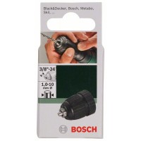 Быстрозажимный сверлильный патрон до 10 мм 1,0 – 10 мм, 3/8' - 24 Bosch 2609255706