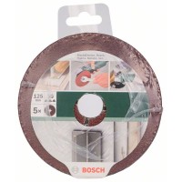 Набор из 5 фибровых шлифкругов для угловых шлифмашин, корунд 125 Bosch 2609256250