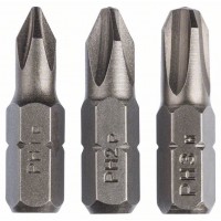 Набор из 3 насадок-бит Standard для шурупов с крестообразным шлицем Philipps (PH) PH1; PH2; PH3; 25 мм Bosch 2609255964