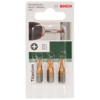 Набор из 3 насадок-бит Titanium (PH) PH1; PH2; PH3; 25 мм Bosch 2609255965