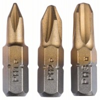 Набор из 3 насадок-бит Titanium (PH) PH1; PH2; PH3; 25 мм Bosch 2609255965