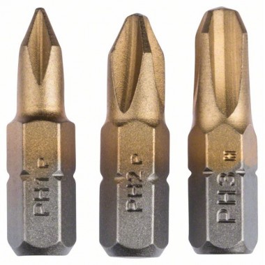 Набор из 3 насадок-бит Titanium (PH) PH1; PH2; PH3; 25 мм Bosch 2609255965