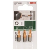 Набор из 3 насадок-бит Titanium (PZ) PZ1; PZ2; PZ3; 25 мм Bosch 2609255968