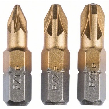 Набор из 3 насадок-бит Titanium (PZ) PZ1; PZ2; PZ3; 25 мм Bosch 2609255968