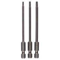 Набор из 3 отверток-насадок для шурупов с внутренним шлицем Torx (T) T8; T10; T15; 89 мм Bosch 2609255971