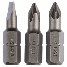 Набор из 3 насадок-бит Standard, смешанный (S, PH, PZ) S0,6x4,5; PH1; PZ1; 25 мм Bosch 2609255973