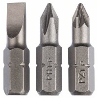 Набор из 3 насадок-бит Standard, смешанный (S, PH, PZ) S1,0x5,5; PH1; PZ1; 25 мм Bosch 2609255974