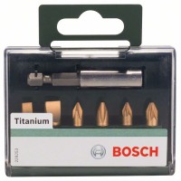Набор из 7 насадок-бит Titanium, смешанный (S, PH, PZ) Bosch 2609255985