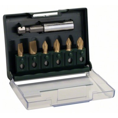 Набор из 7 насадок-бит Titanium, смешанный (S, PH, PZ) Bosch 2609255985