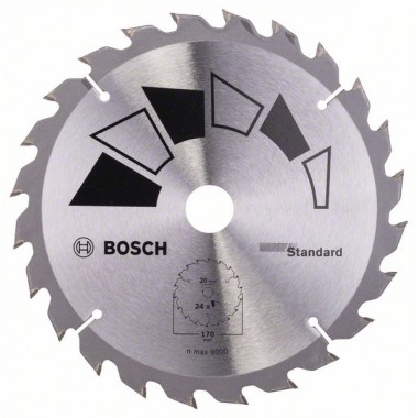 Пильный диск STANDARD 170x20x2,2 мм, 24 Bosch 2609256812