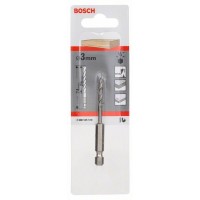 Спиральное сверло по древесине с шестигранным хвостовиком 1/4' 3x33x74 мм Bosch 2608595519