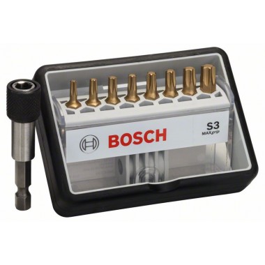 Набор Robust Line из 8+1 насадок-бит S Max Grip 25 мм Bosch 2607002576