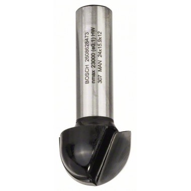 Галтельная фреза 12 мм, R1 12 мм, D 24 мм, L 15,9 мм, G 57 мм Bosch 2608628473
