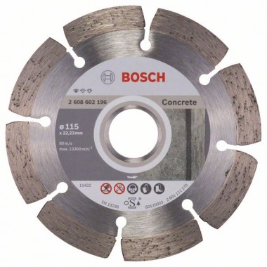Алмазный диск Standard for Concrete 115x22,23x1,6x10 мм Bosch 2608602196