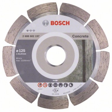 Алмазный диск Standard for Concrete 125x22,23x1,6x10 мм Bosch 2608602197