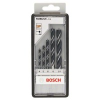 Набор из 5 спиральных сверл по древесине Robust Line 4; 5; 6; 8; 10 мм Bosch 2607010527