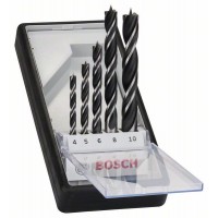 Набор из 5 спиральных сверл по древесине Robust Line 4; 5; 6; 8; 10 мм Bosch 2607010527