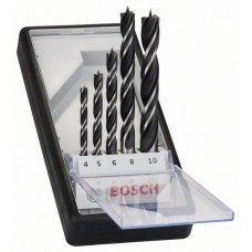 Набор из 5 спиральных сверл по древесине Robust Line 4; 5; 6; 8; 10 мм Bosch 2607010527