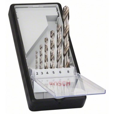 Набор из 6 сверл по металлу Robust Line HSS-G, 135° 2; 3; 4; 5; 6; 8 мм, 135° Bosch 2607010529