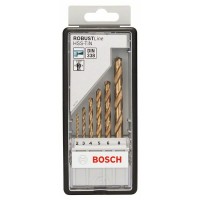 Набор из 6 сверл по металлу Robust Line HSS-TiN, 135° 2; 3; 4; 5; 6; 8 мм, 135° Bosch 2607010530