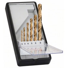 Набор из 6 сверл по металлу Robust Line HSS-TiN, 135° 2; 3; 4; 5; 6; 8 мм, 135° Bosch 2607010530