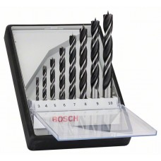 Набор из 8 спиральных сверл по древесине Robust Line 3; 4; 5; 6; 7; 8; 9; 10 мм Bosch 2607010533