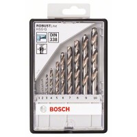 Набор из 10 сверл по металлу Robust Line HSS-G, 135° (1-10 мм) Bosch 2607010535