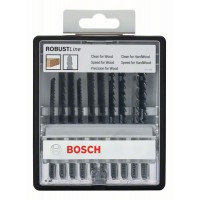 Набор из 10 пильных полотен Robust Line Wood Expert, с T-образным хвостовиком Bosch 2607010540