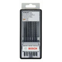 Набор из 6 пильных полотен Robust Line, Wood Expert, с T-образным хвостовиком Bosch 2607010572