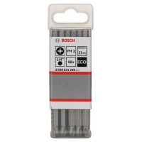 Бита PH2, 51 мм, шестигранный хвостовик 1/4', ISO 1173 C6.3, Extra-Hart PH2 51мм Bosch 2608521246
