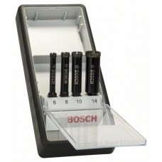 Набор из 4 алмазных сверл Robust Line для мокрого сверления 6; 8; 10; 14 мм Bosch 2607019880
