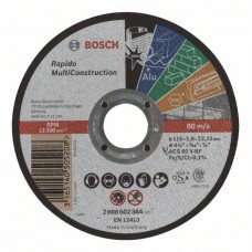 Отрезной круг прямой Rapido Multi Construction ACS 60 V BF 115x1,0 мм Bosch 2608602384