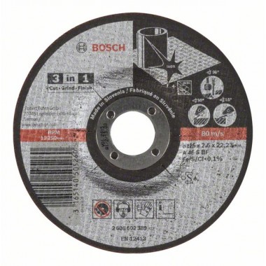 Отрезной круг «3 в 1» A 46 S BF 125x2,5 мм Bosch 2608602389