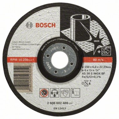 Обдирочный круг выпуклый Expert for Inox AS 30 S INOX BF 150x6,0 мм Bosch 2608602489