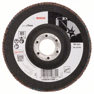 Лепестковый шлифкруг X581 Best for Inox 125x22,23 мм, 80 Bosch 2608607640