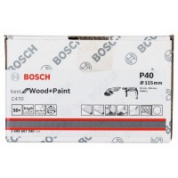 Шлифлист на бумажной основе C470, в упаковке 50шт. 115 мм, 40 Bosch 2608607940