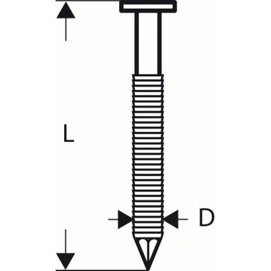Гвозди с круглой головкой SN21RK 90RG 3,1 мм, 90 мм, оцинк., рифл. Bosch 2608200038